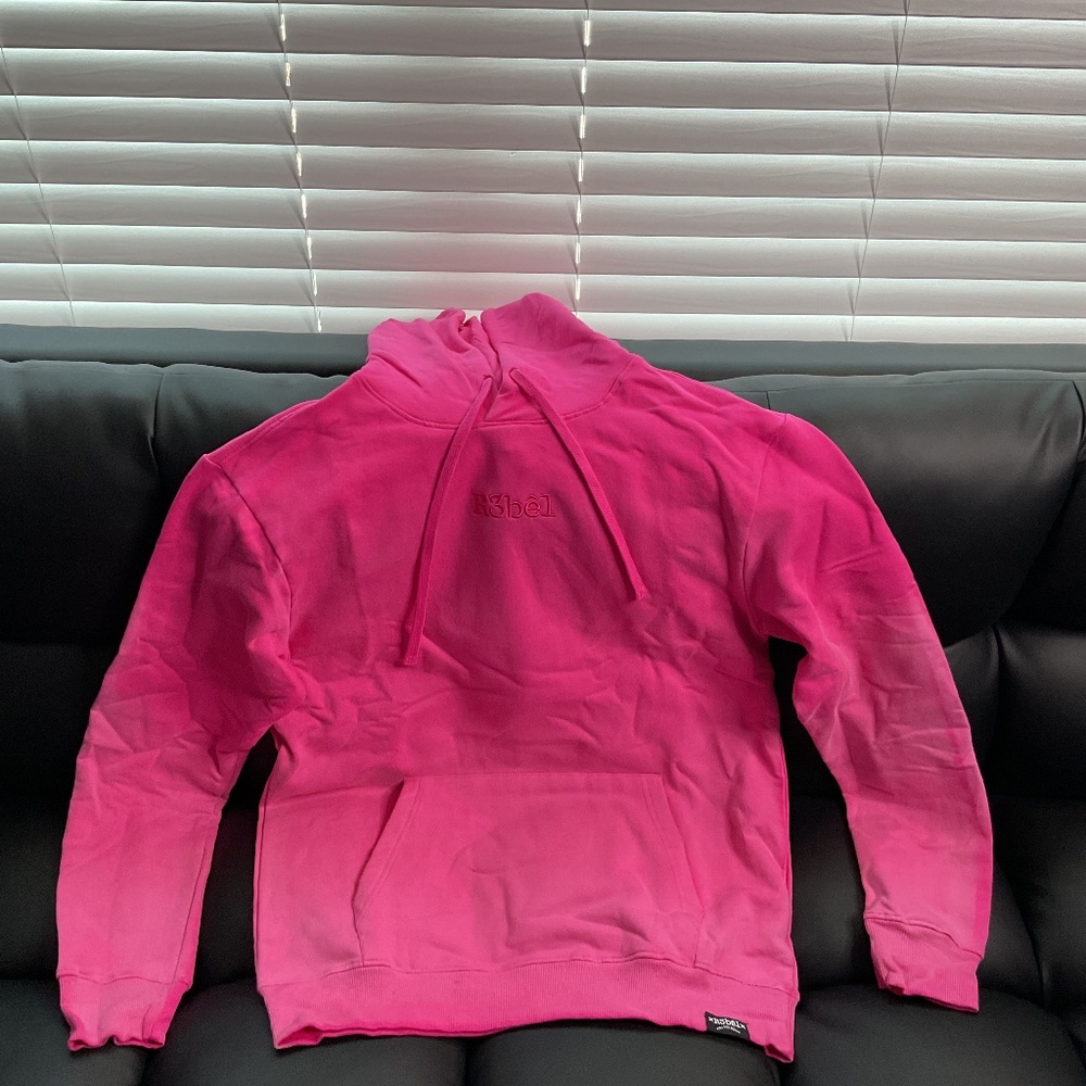 R3bel "Fuel Your Passion" Red Pigment Dye Hoodie Sweatshirt Men's Size M